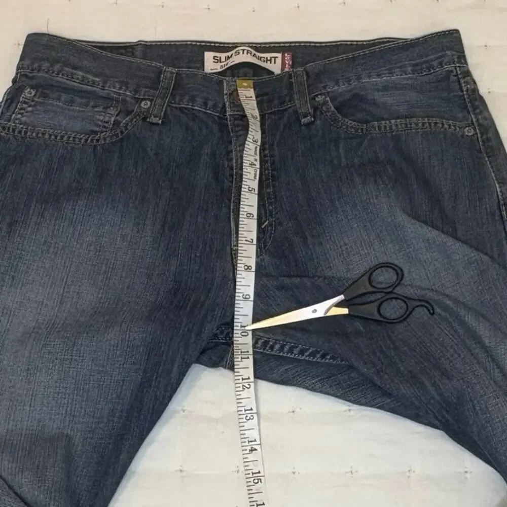Levi's 514 Slim Straight Men's Jeans 34x30 Blue Denim Mid Rise Straight Leg
